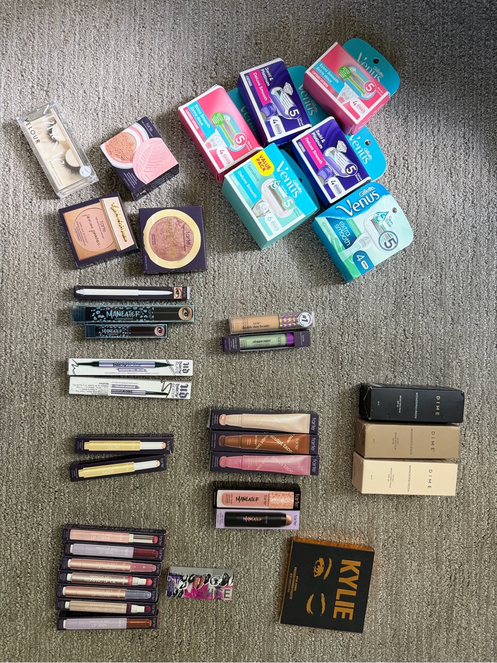 Tarte, Urban Decay, Dime Cosmetics- Lip Gloss, Bronzer, Foundation, Sunscreen